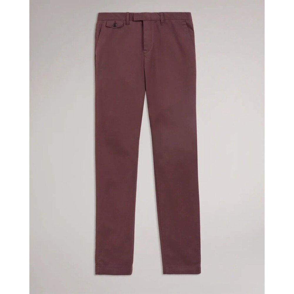 Ted Baker Genay Slim Chinos In Maroon NWT $150 (TB3)